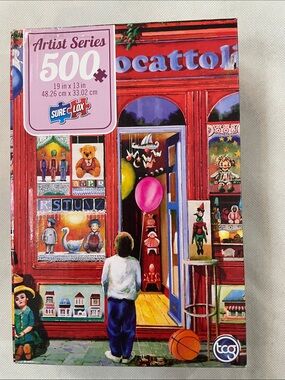 Artist Series 500-Piece Jigsaw Puzzle - Colorful Toy Shop Illustration